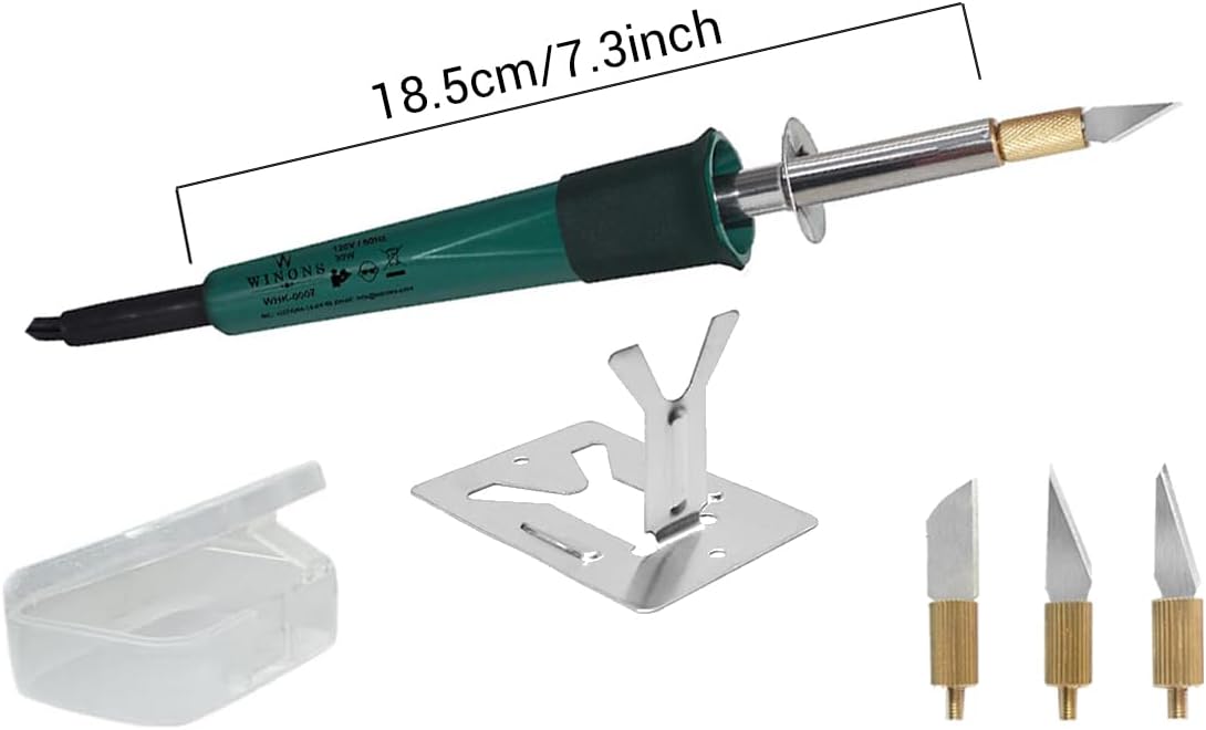 WHK-0007 Hot Knife Plastic Cutter Tool Kit with Replacement Cutting Heads