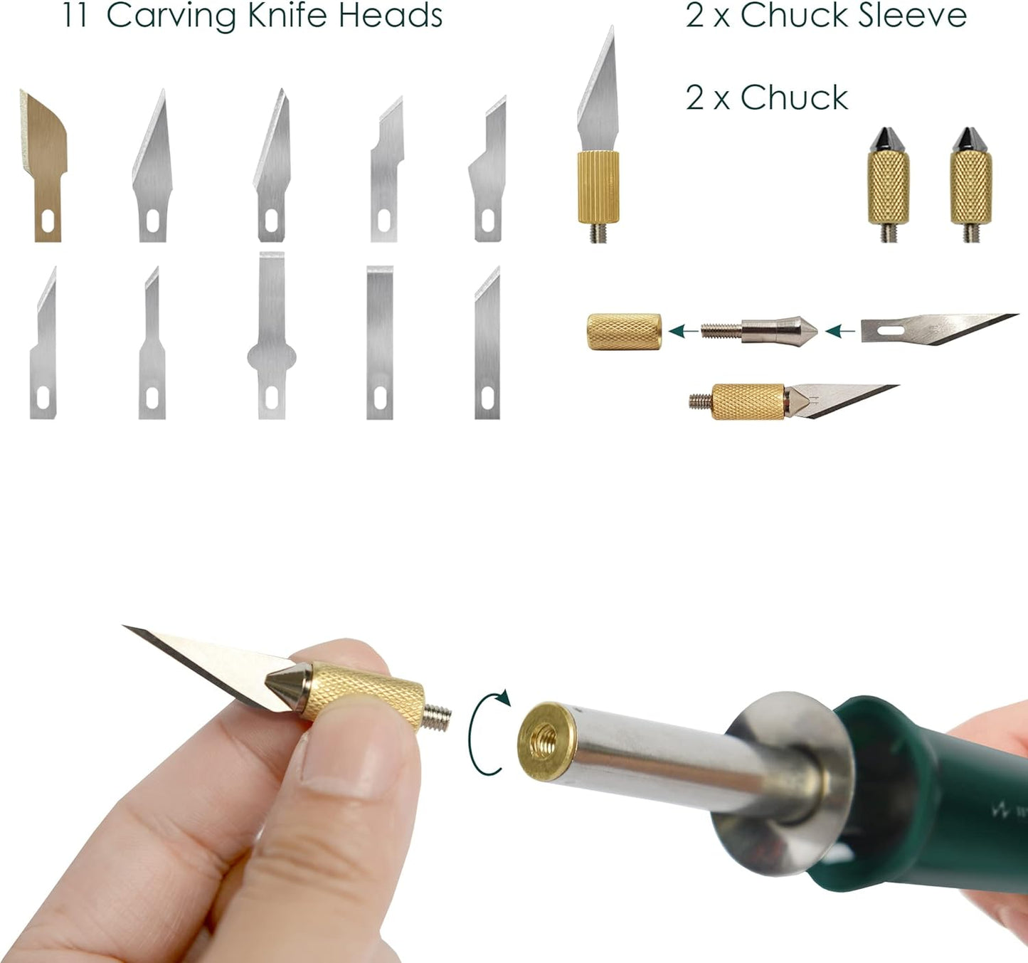 WHK-0005 Hot Knife Plastic Cutter Tool with Replacement Heads
