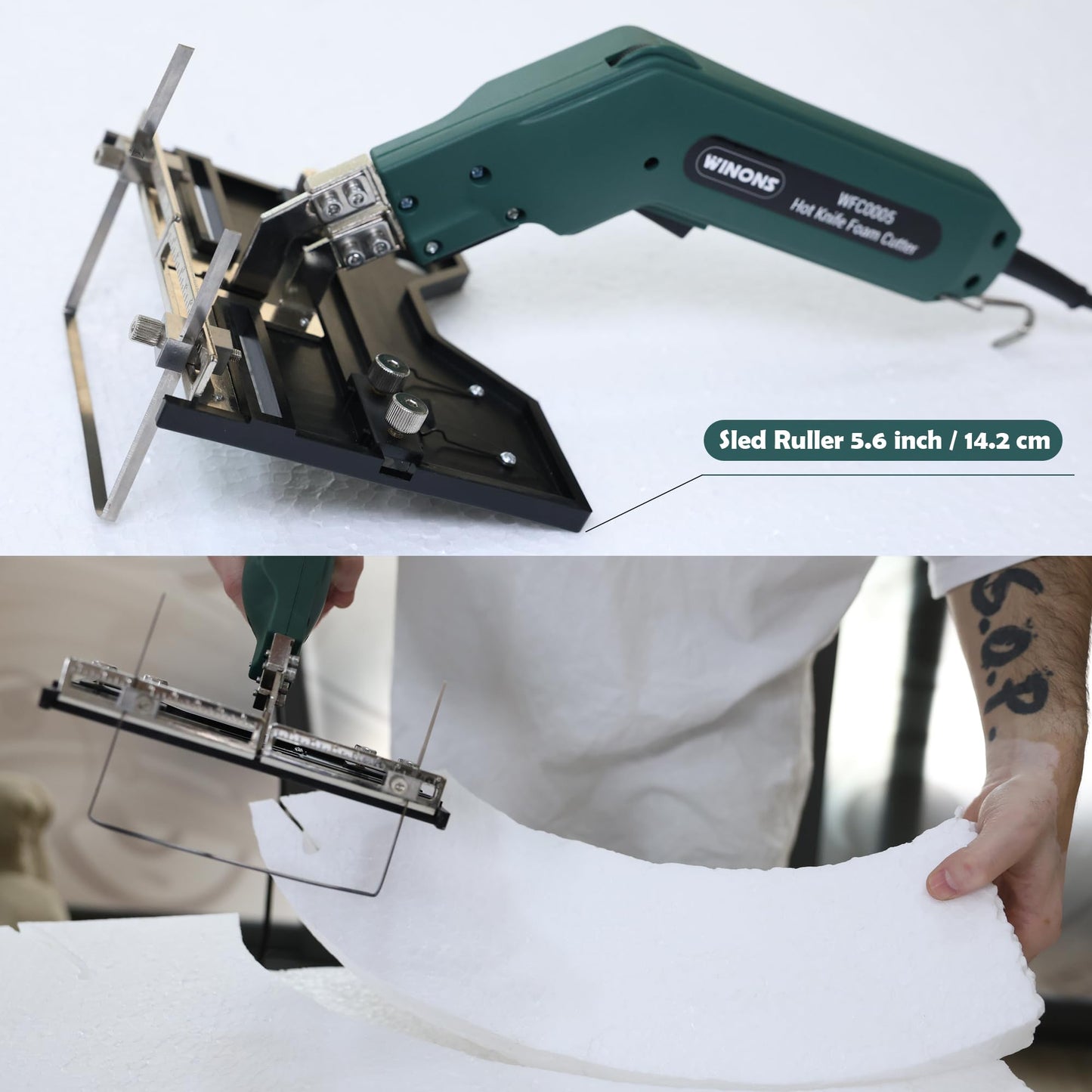 WFC-0005 Hot Knife Electric Foam Cutter 200W with Sled and Ruler