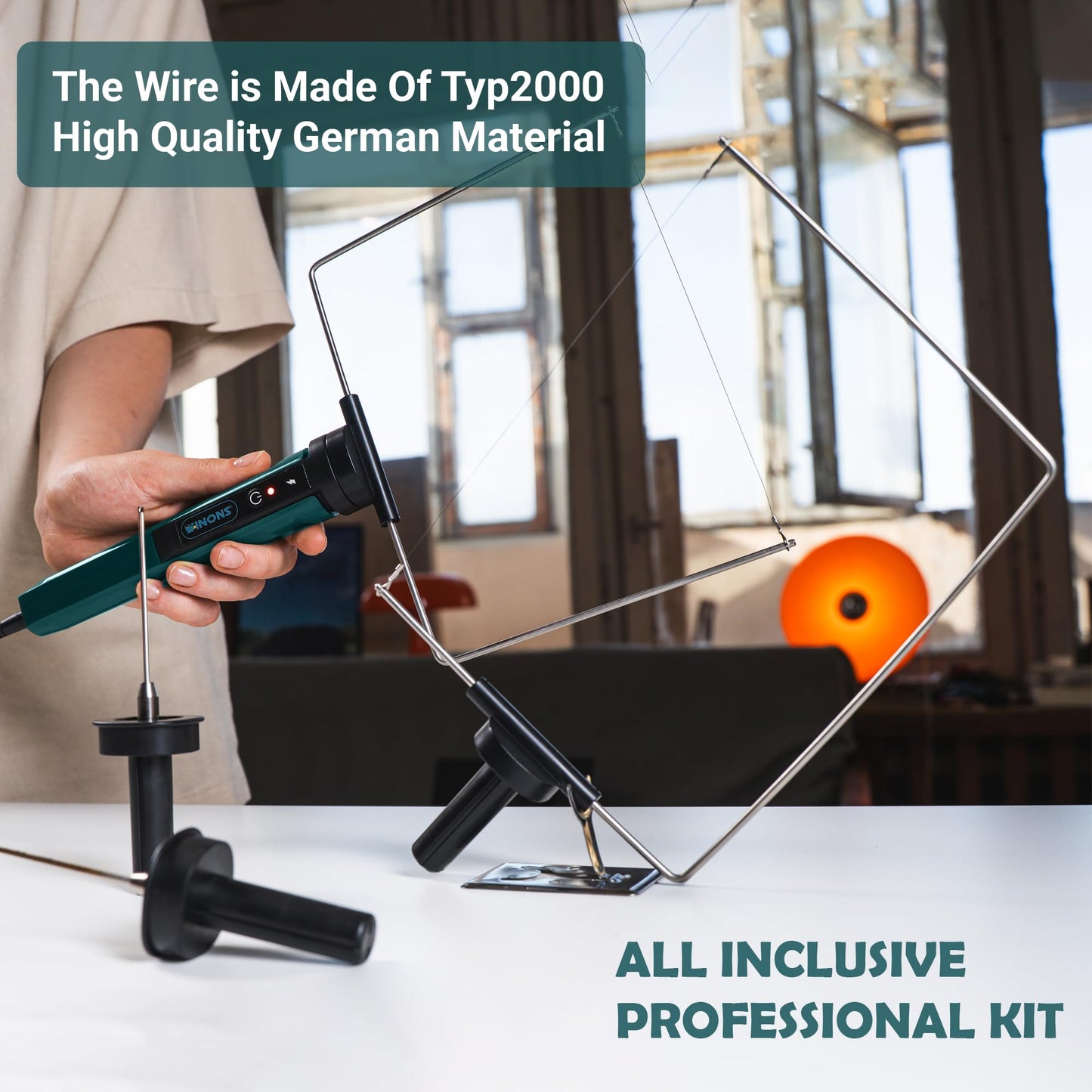 WFC-0010 Hot Wire Foam Cutter Tool with U-type and F-type German Standards Hot Wire Tip (Kit of 15)