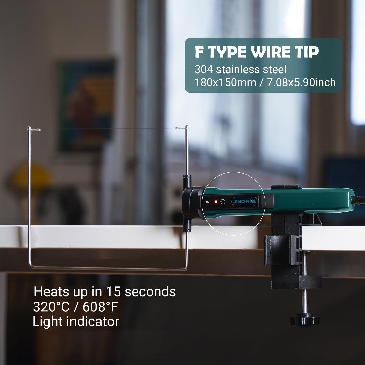 WFC-0010 Hot Wire Foam Cutter Tool with U-type and F-type German Standards Hot Wire Tip (Kit of 15)