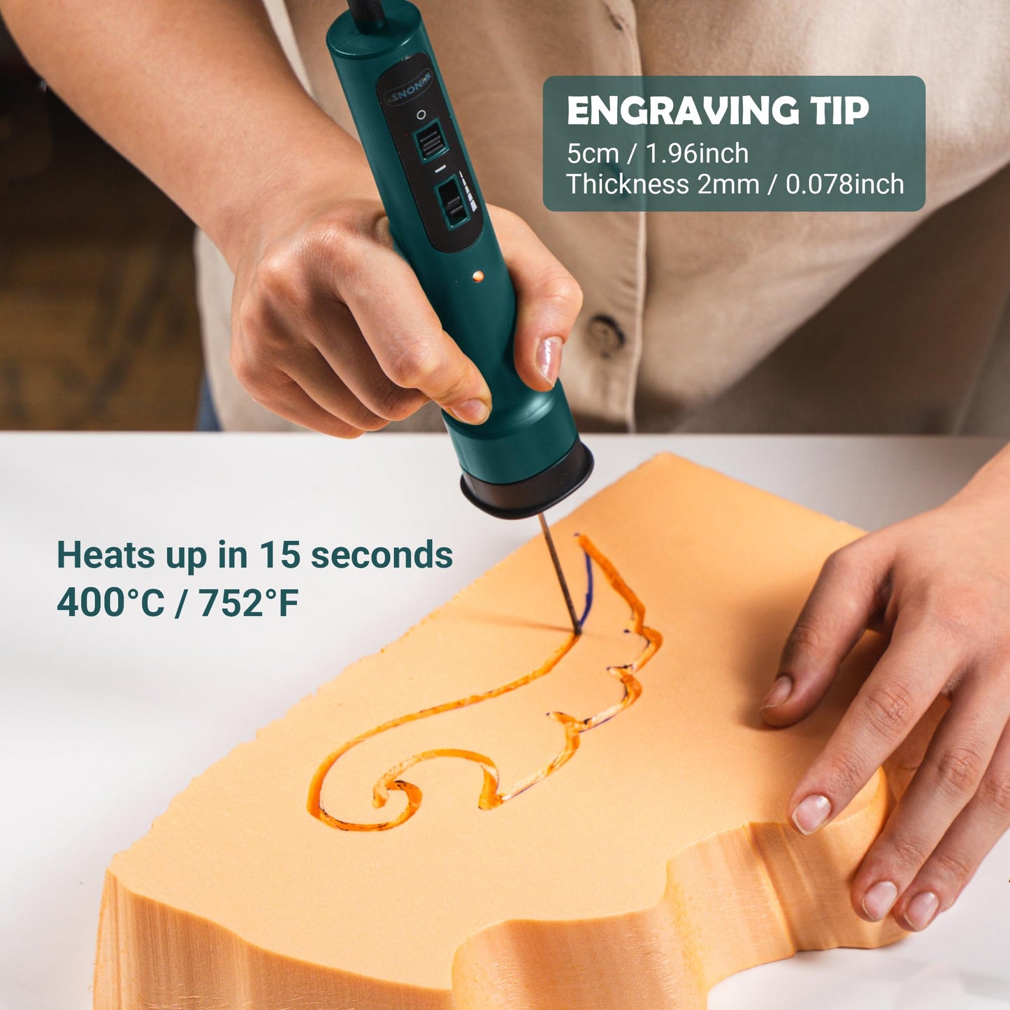 WFC-0008 Hot Knife Foam Cutter with Temperature Controller and U-type Hot Wire Tip